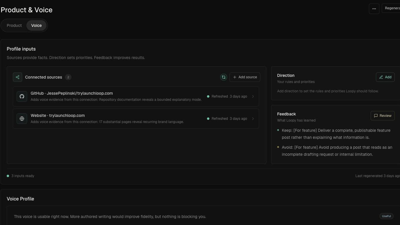 Connections and product voice preview