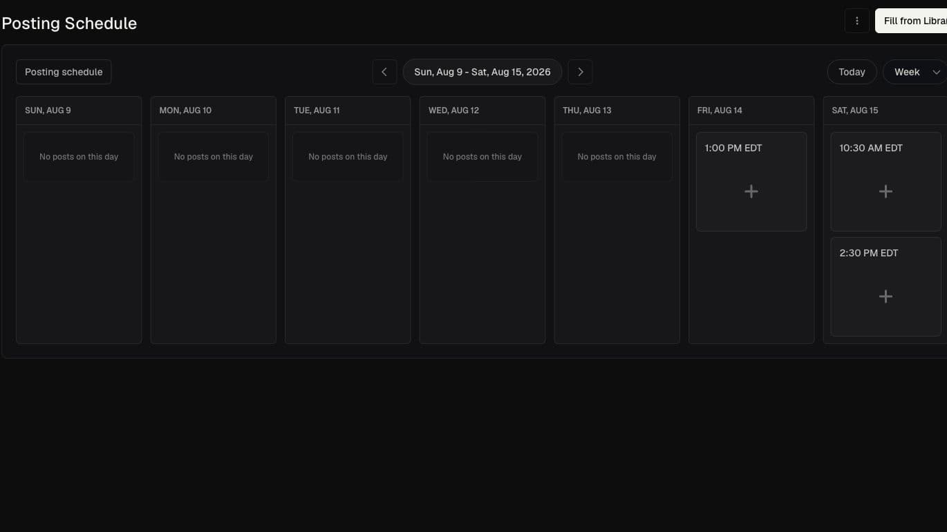 Posting schedule preview